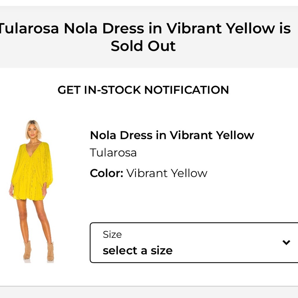 Tularosa Yellow Mini Dress